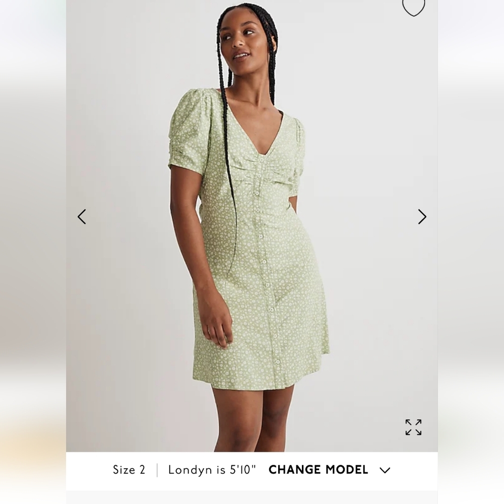 Madewell Women's Dress Size 2 Green Viscose
